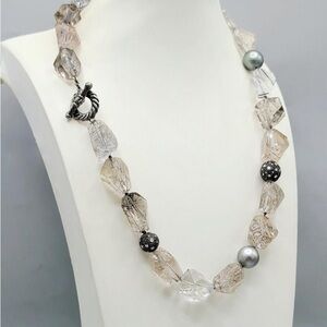David Yurman Midnight Melange Necklace With Rutilated Quartz Pearls and Diamonds
